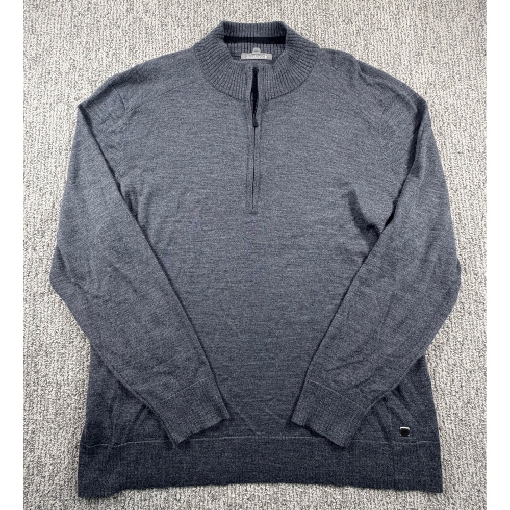 Smartwool Quarter Zip Sweater Mens XL Gray Merino Wool Blend Pullover Knit